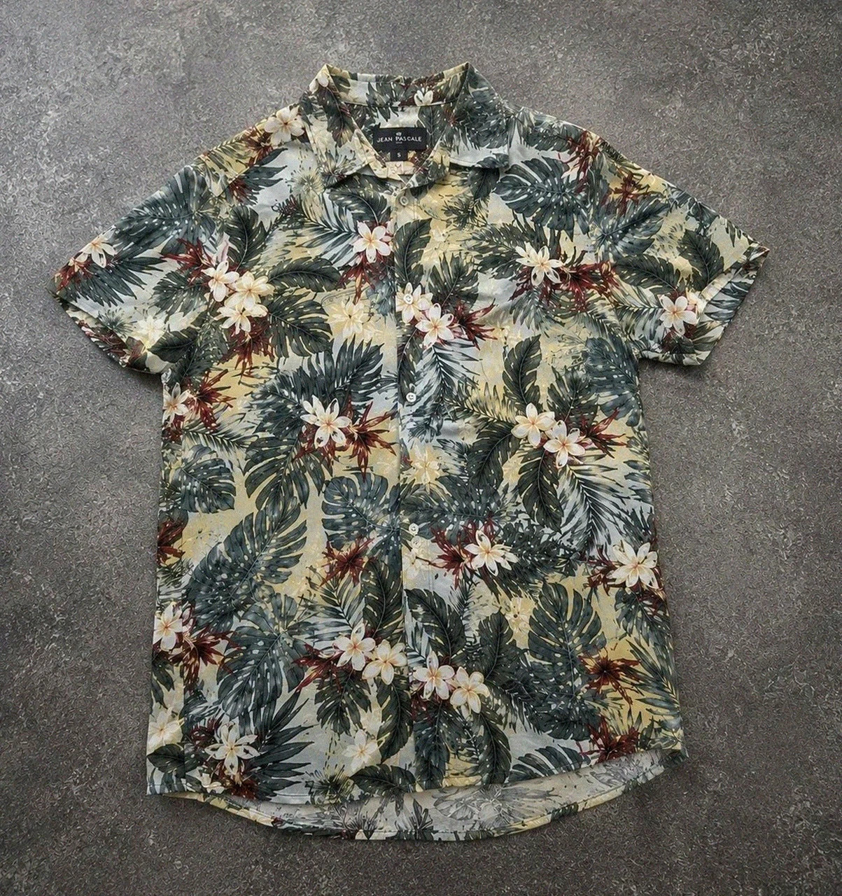 Chemise hawaïenne Jean Pascale tropical viscose fluide légère été plage S