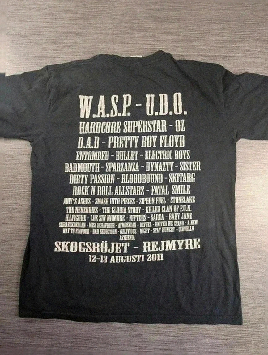 T-shirt Gildan noir Skogsröjet Rejmyre 2011 – merch festival metal hard rock taille M heart Snake – Gildan – taille M 2