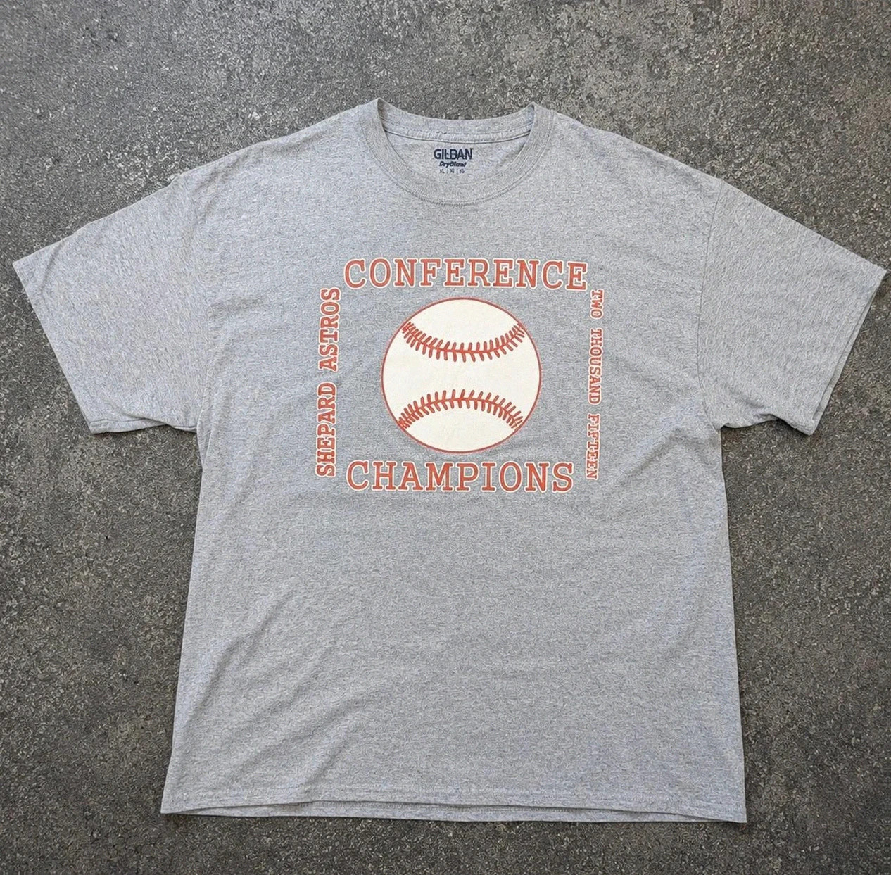 T-shirt baseball Shepard Astros Conference Champions gris Xl vintage Usa