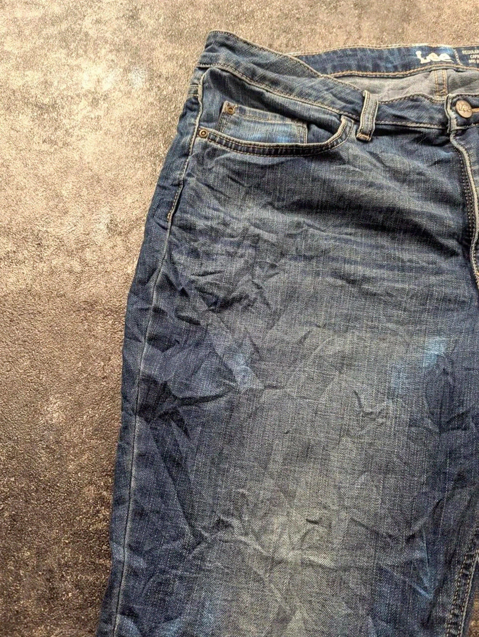 Pantacourt Lee regular fit capri mid rise jean denim bleu femme Fr 44/46 Y2K – Lee – taille XXL / 44 / 16 5