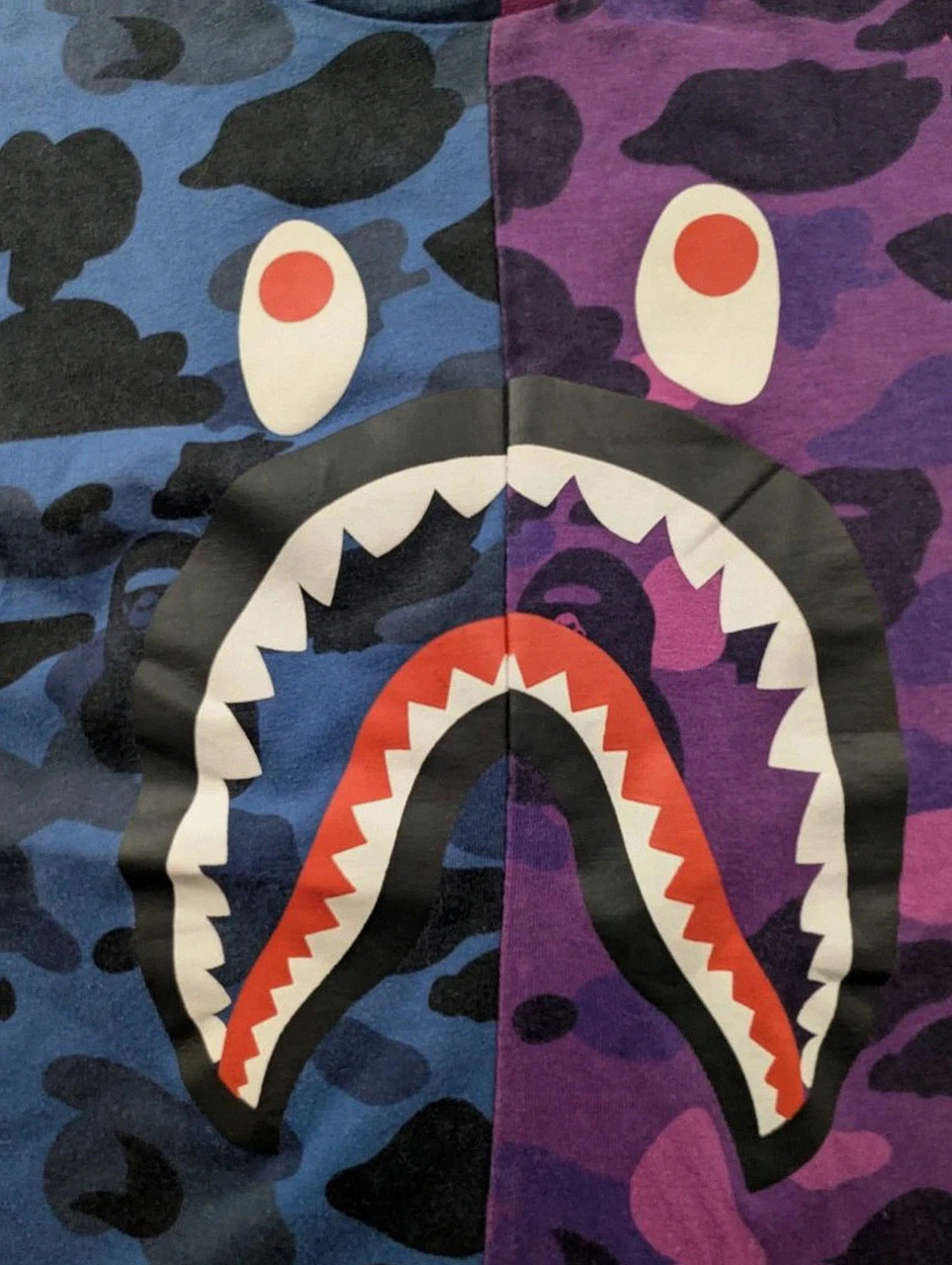 T shirt A Bathing Ape Bape shark camo split bleu violet M streetwear hype – A Bathing Ape (BAPE) – taille M 2