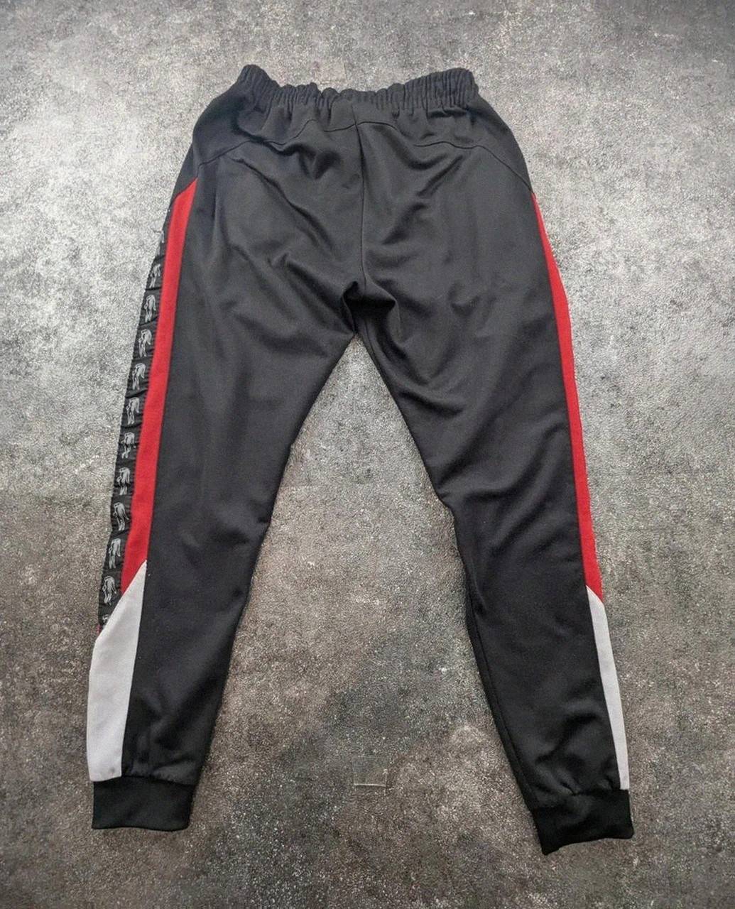 Pantalon jogging Lacoste bande logo crocodile tracksuit noir rouge streetwear M – Lacoste – taille M 3