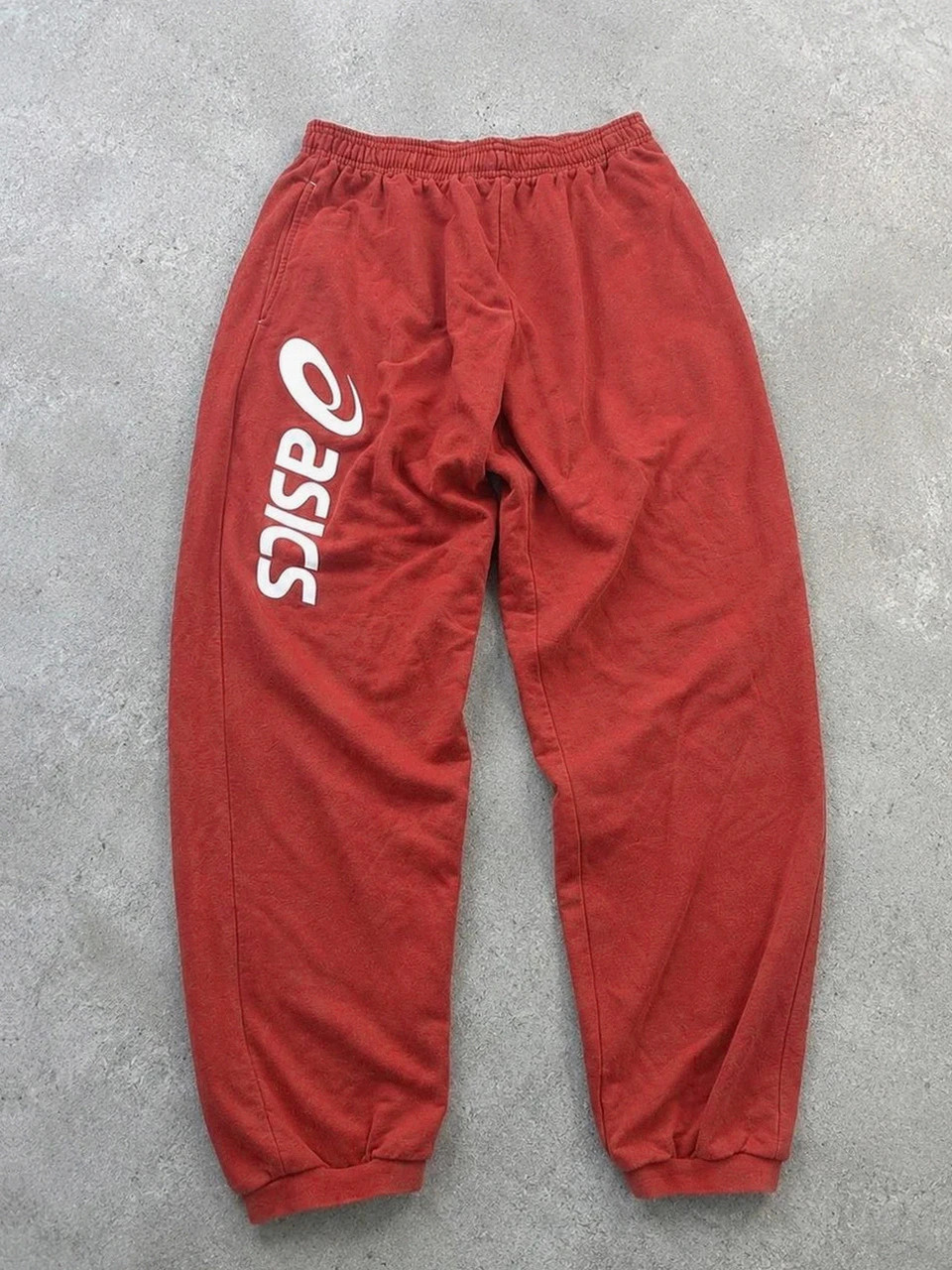 Pantalon jogging Asics vintage rouge logo XXL/Y2K sportswear baggy – Asics – taille M