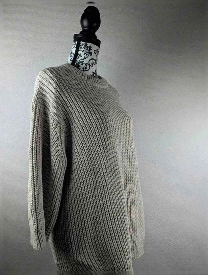 Pull en maille épaisse écru Arket, coupe fluide droite minimal chic taille M/L – ARKET – taille L / 40 / 12 2