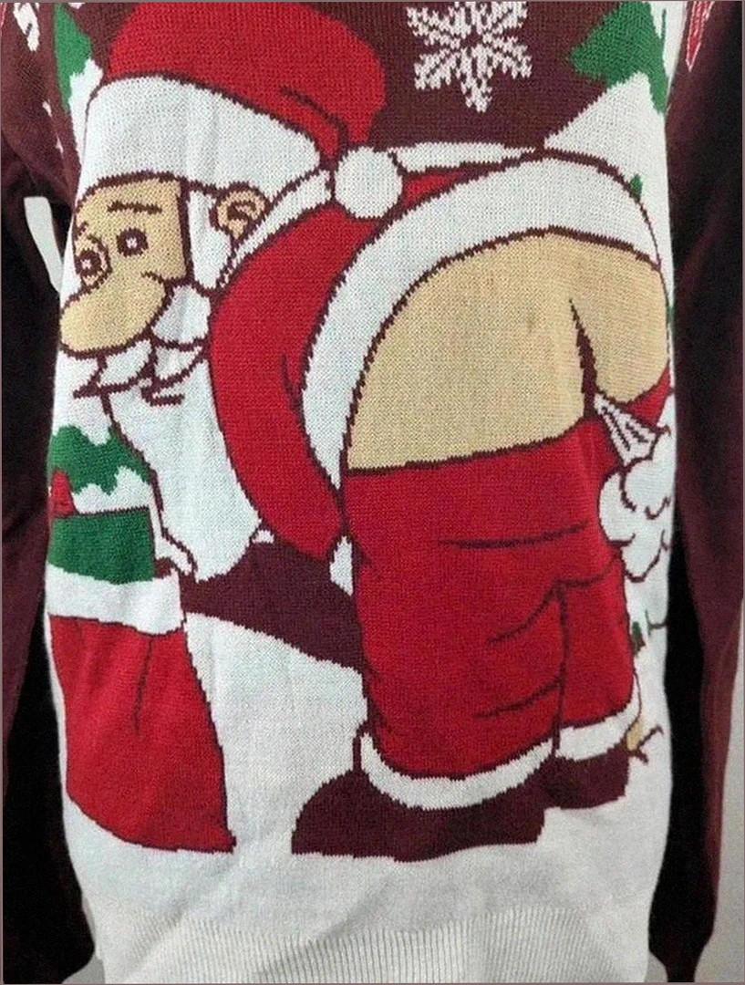 Pull humoristique de Noël Père Noël neuf Seasons Greetings S🎅 – Seasons Greetings – taille S / 36 / 8 3