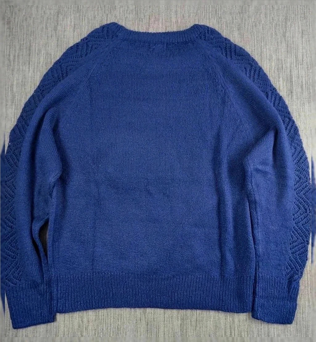 Pull ajouré bleu dentelle manches – Taille 38/40 – Bleu Bonheur 💙 – Bleu bonheur – taille M / 38 / 10 2