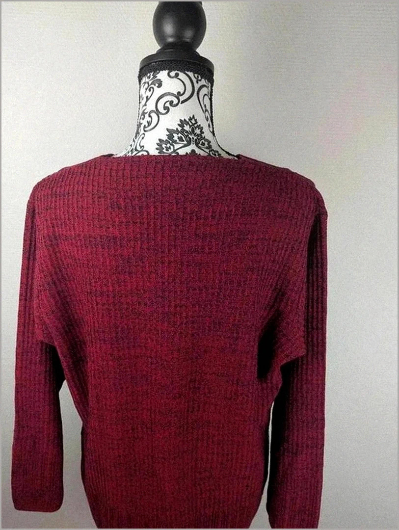 Pull rouge Bleu Bonheur – maille côtelée boutons – taille 48Correspond xl🧵 – Bleu bonheur – taille XL / 42 / 14 3
