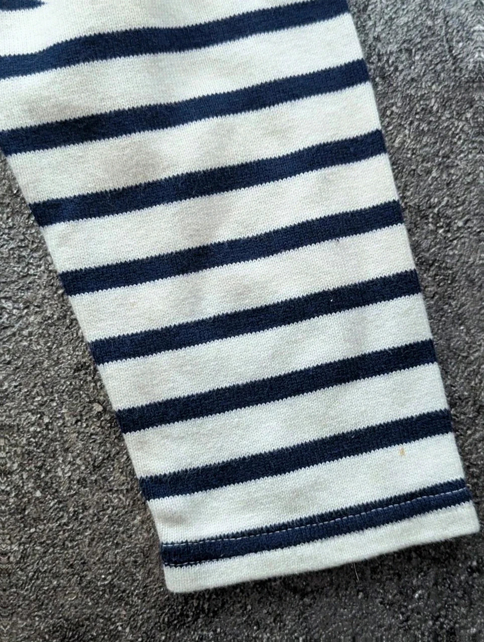 Scott marinière rayée bleu marine écru XL ajusté / L – style marin breton – Scott – taille XL / 42 / 14 5