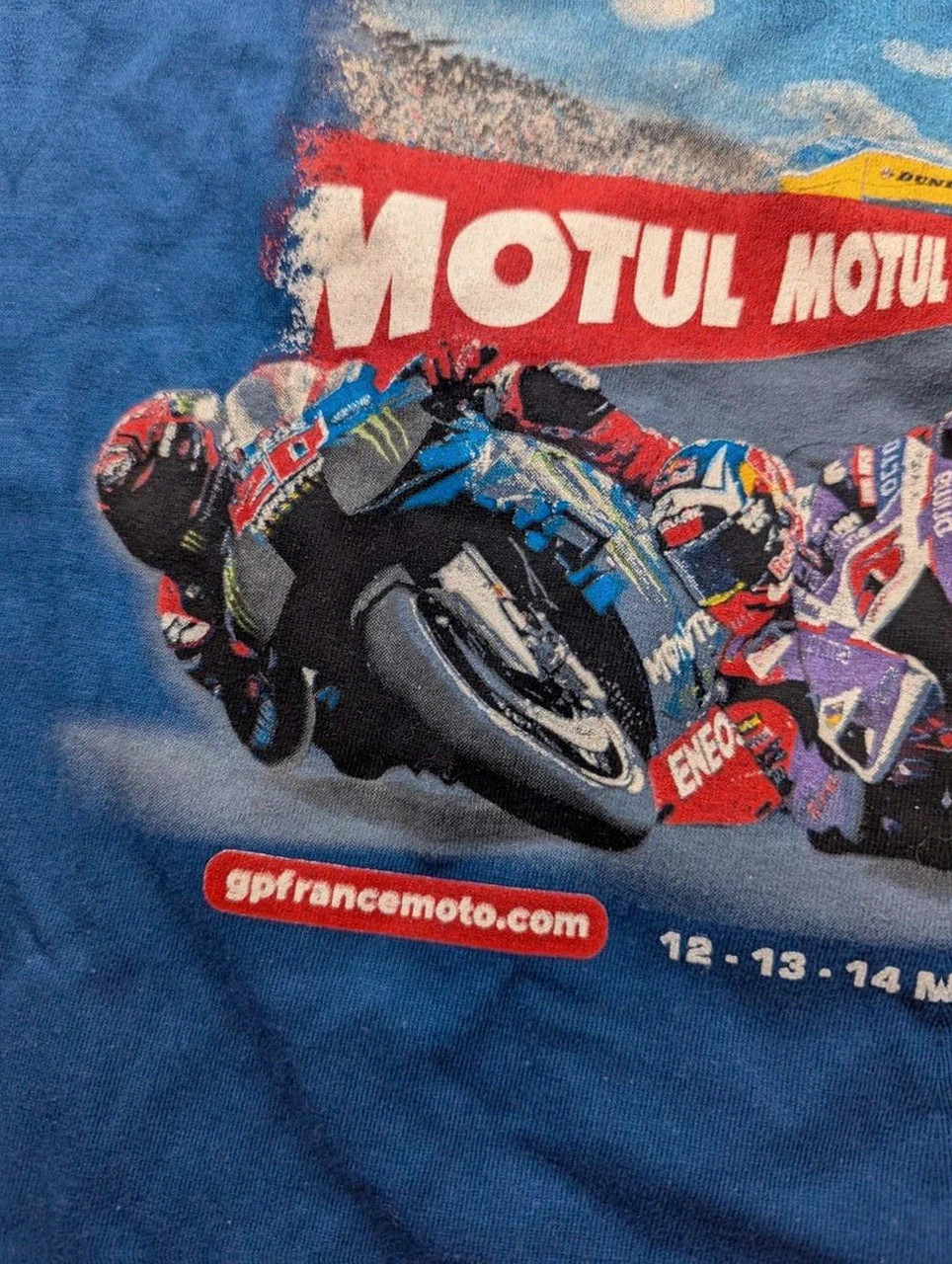 T-shirt Officiel Shark Grand Prix de France Le Mans 2023 MotoGP Moto Racing Bleu Taille L – Vintage Dressing – taille L 4