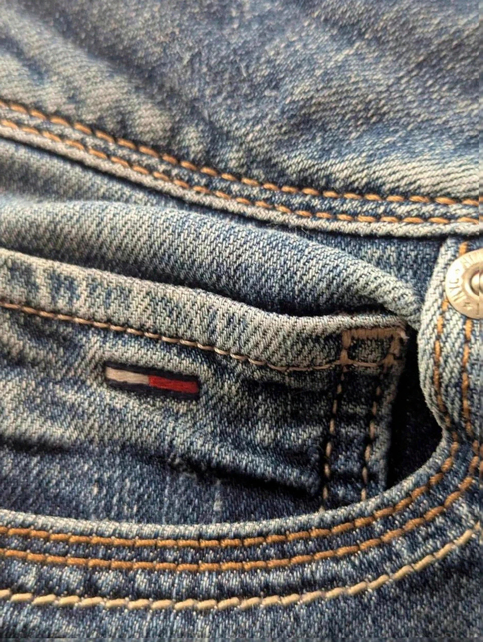 Jean Tommy Hilfiger denim Ruby straight W27 L32 Eu 36 bleu délavé vintage coupe droite stretch – Tommy Hilfiger – taille XS / 34 / 6 3