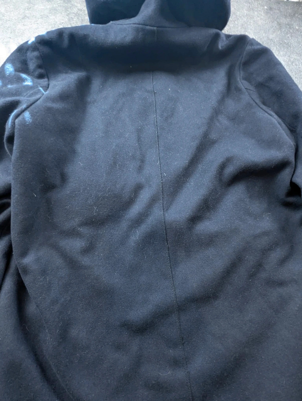 Manteau long vintage Samsøe Samsøe In.Tes.Pra laine – Dark Sapphire – capuche – Samsøe Samsøe – taille M 5