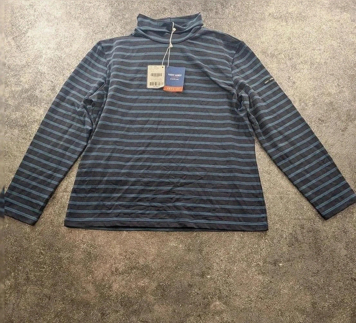 Haut anti uv saint james oural neuf rayé navy abers technique mer voile L