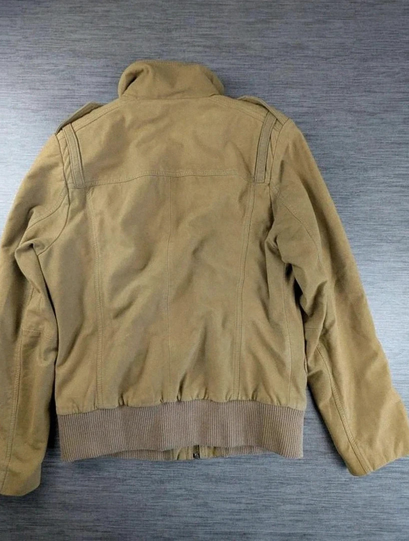 Blouson cuir de mouton Jilani Collection beige taille L 42 style biker aviateur vintage dressing – Jilani – taille XL / 42 / 14 2