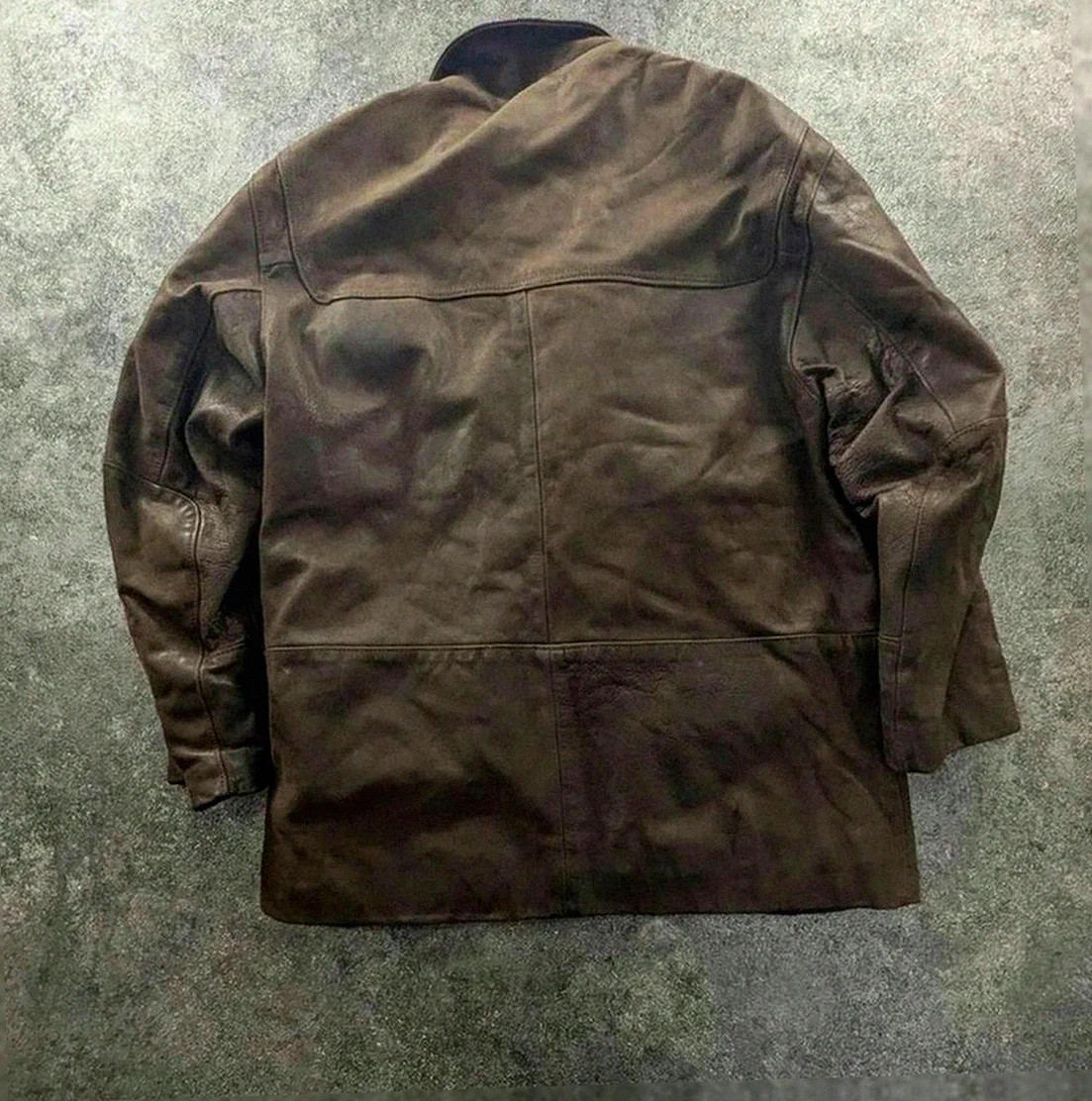 Field jacket Aqua Leather en cuir brun – fabrication française – taille 50 / 3 vintage dressing – Aqua Leather – taille L 2
