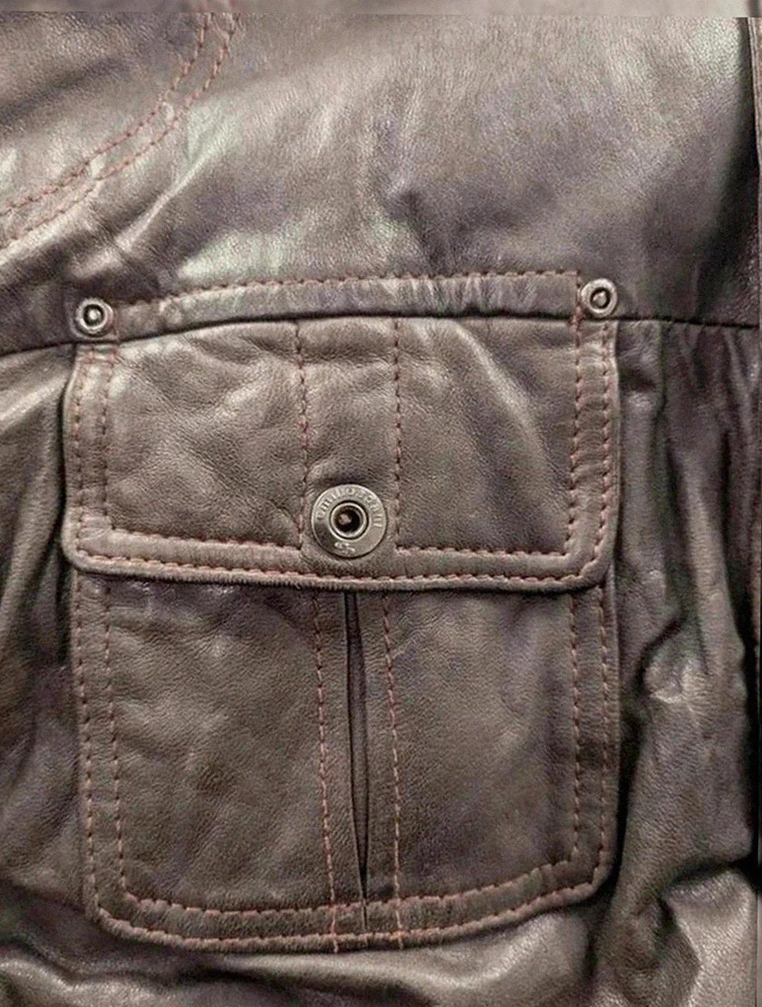 Field jacket emilio adani en cuir d’agneau brun – look vintage – taille 50 vintage dressing – Emilio Adani – taille L 3