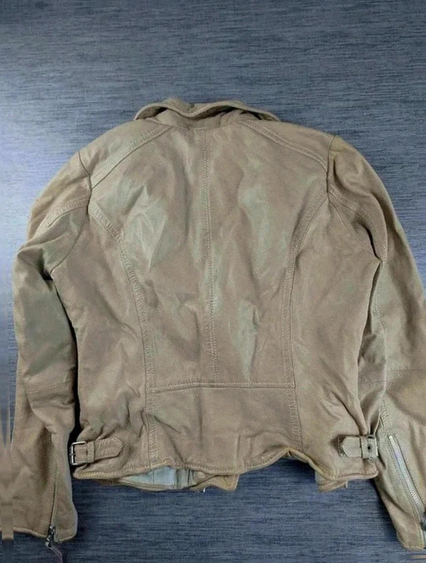 perfecto femme Freaky Nation cuir beige style motard S/M – Freaky Nation – taille S / 36 / 8 2