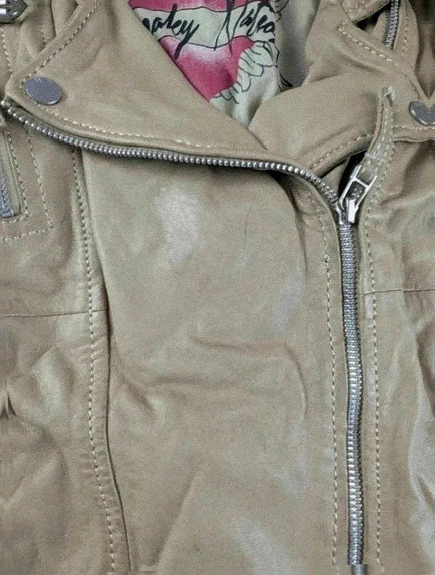 perfecto femme Freaky Nation cuir beige style motard S/M – Freaky Nation – taille S / 36 / 8 4