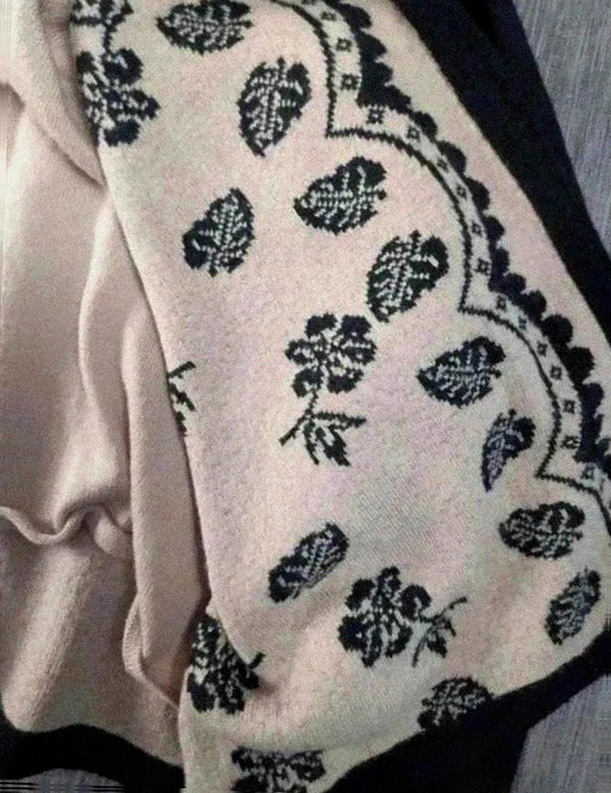 Gilet zippé noir à motifs fleuris – La Maison du Jersey – Taille L/XL (approx.) – La Maison du Jersey – taille XL / 42 / 14 4