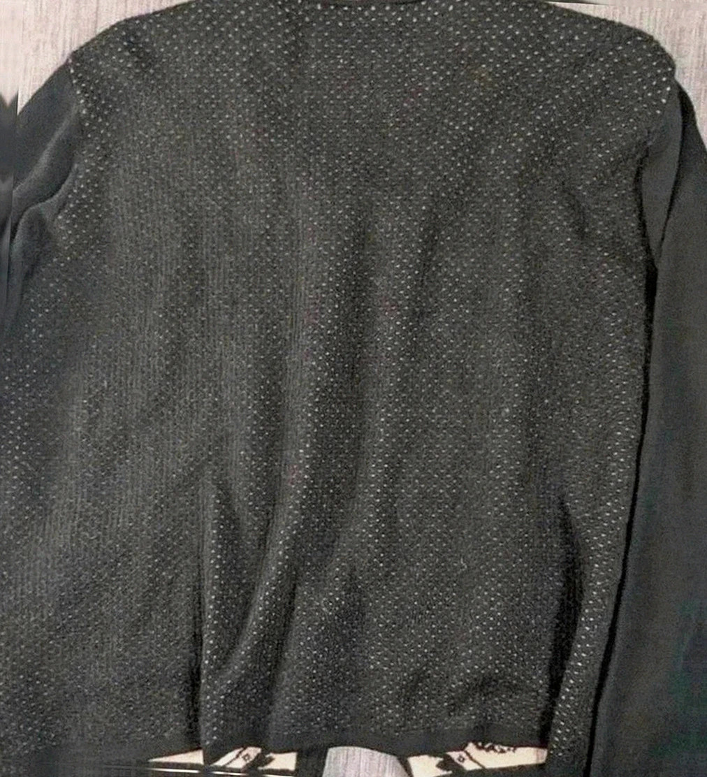 Gilet zippé noir à motifs fleuris – La Maison du Jersey – Taille L/XL (approx.) – La Maison du Jersey – taille XL / 42 / 14 5