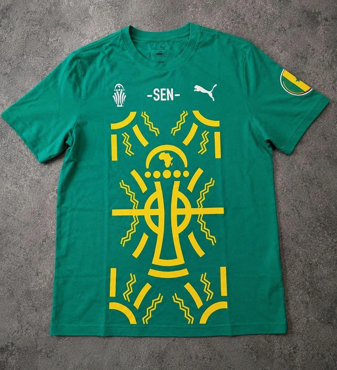 T-shirt Puma Sénégal Caf 2024 Vert Officiel Football Taille L