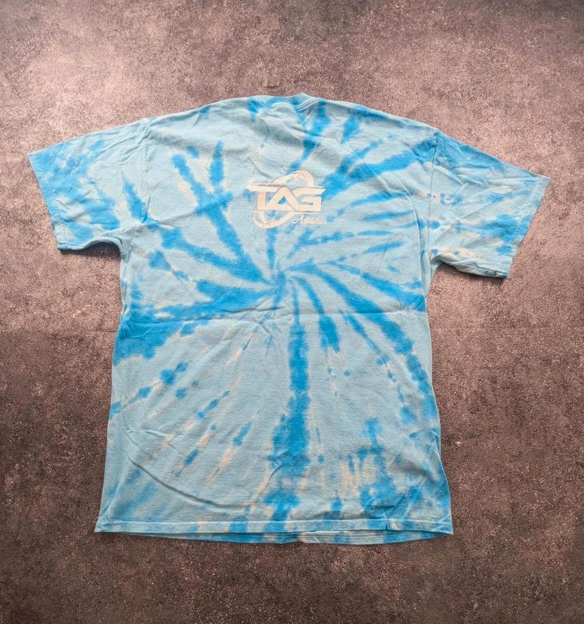 T-shirt bleu tie dye Creekview Cheerleader vintage Y2K Tag Athletics spiral L – Port & Company – taille L 3
