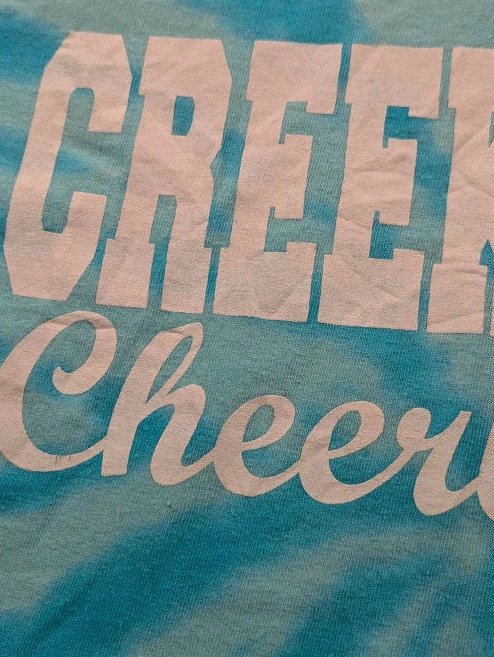 T-shirt bleu tie dye Creekview Cheerleader vintage Y2K Tag Athletics spiral L – Port & Company – taille L 4