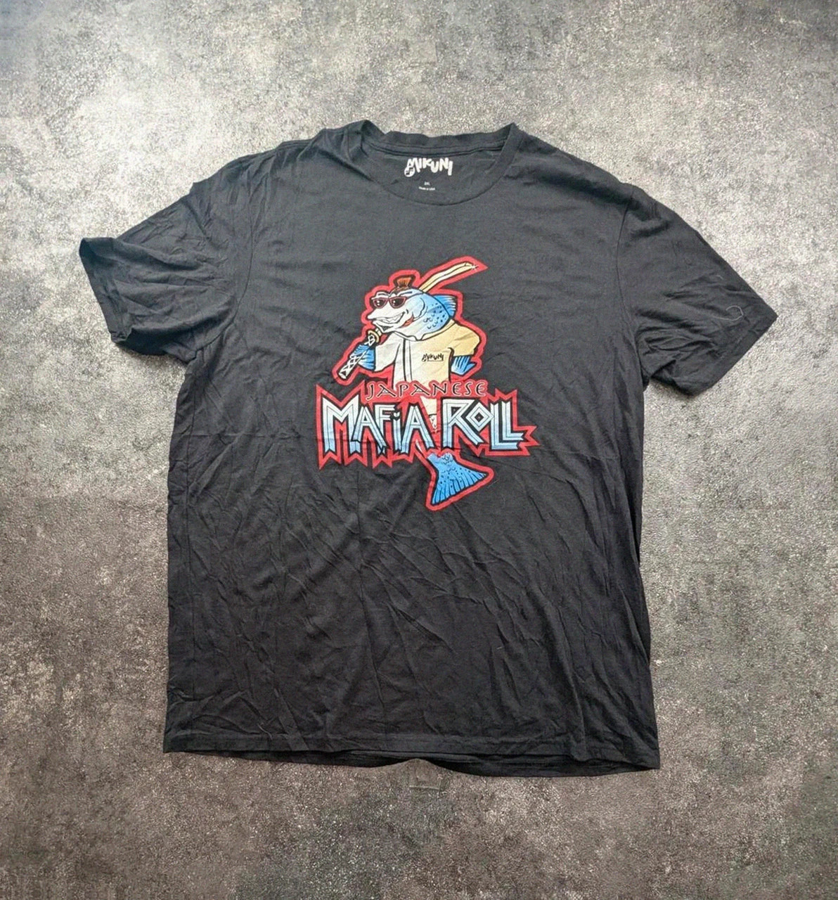 T-shirt Mikuni Japanese Mafia Roll sushi restaurant graphic Usa 2XL – Vintage Dressing – taille XXL 2