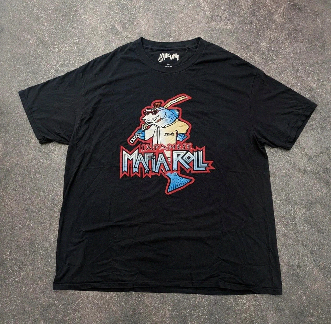 T-shirt Mikuni Japanese Mafia Roll sushi restaurant graphic Usa 2XL – Vintage Dressing – taille XXL
