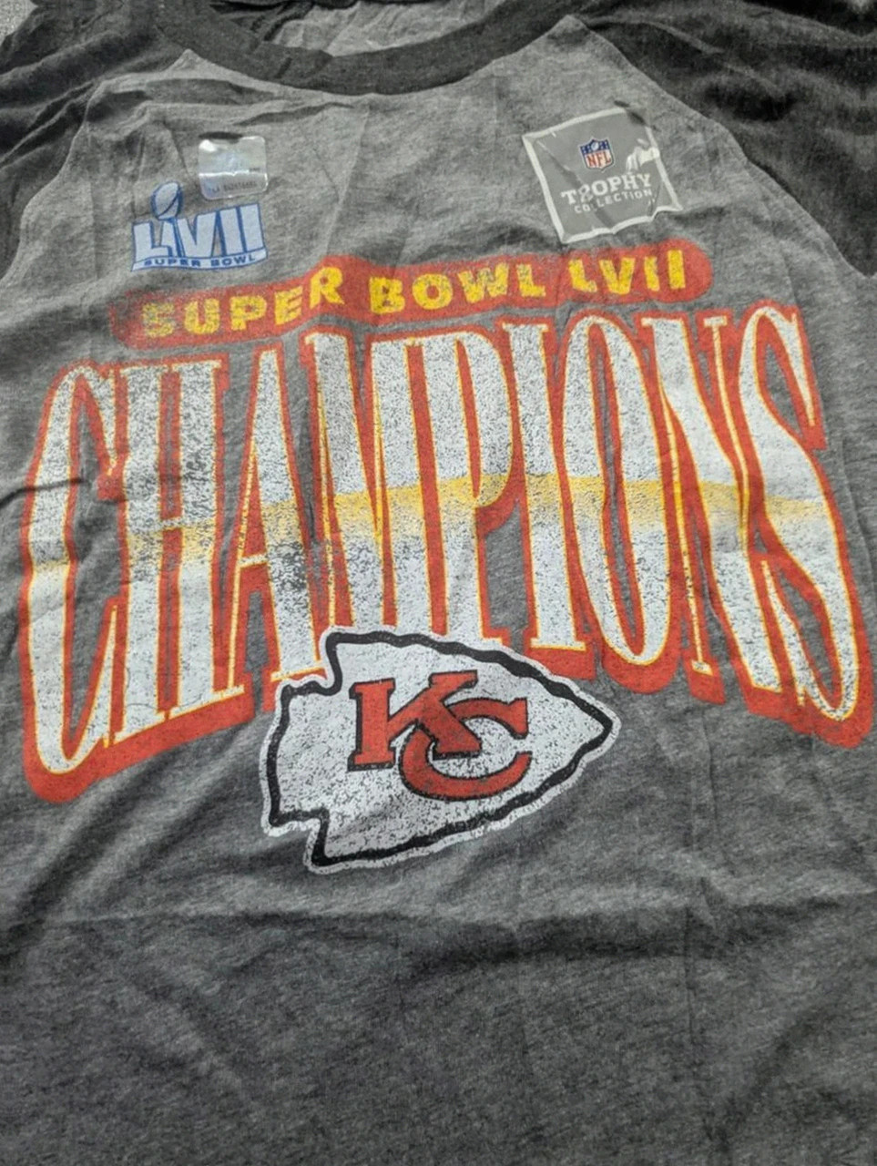 T-shirt manches longues nfl kansas city chiefs super bowl lvii gris raglan M football – Fanatics – taille M 3