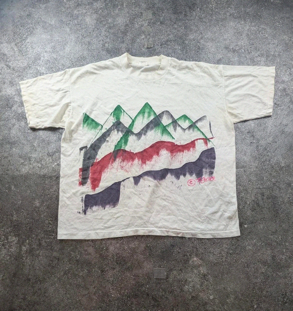 T-shirt Vintage Belton Single Stitch Usa Art Montagnes 90s Taille Xl (46-48) – Vintage Dressing – taille XL 2