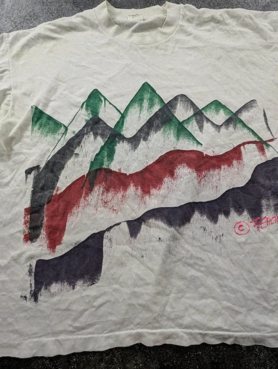 T-shirt Vintage Belton Single Stitch Usa Art Montagnes 90s Taille Xl (46-48) – Vintage Dressing – taille XL 3