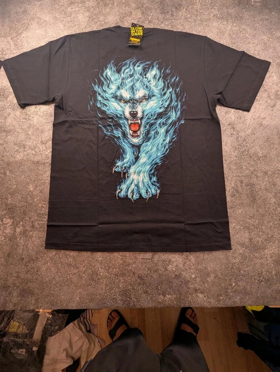 T-shirt Thanabat Loup Flamme Glow In The Dark Noir Xl 100% Coton Neuf – Vintage Dressing – taille XL 4