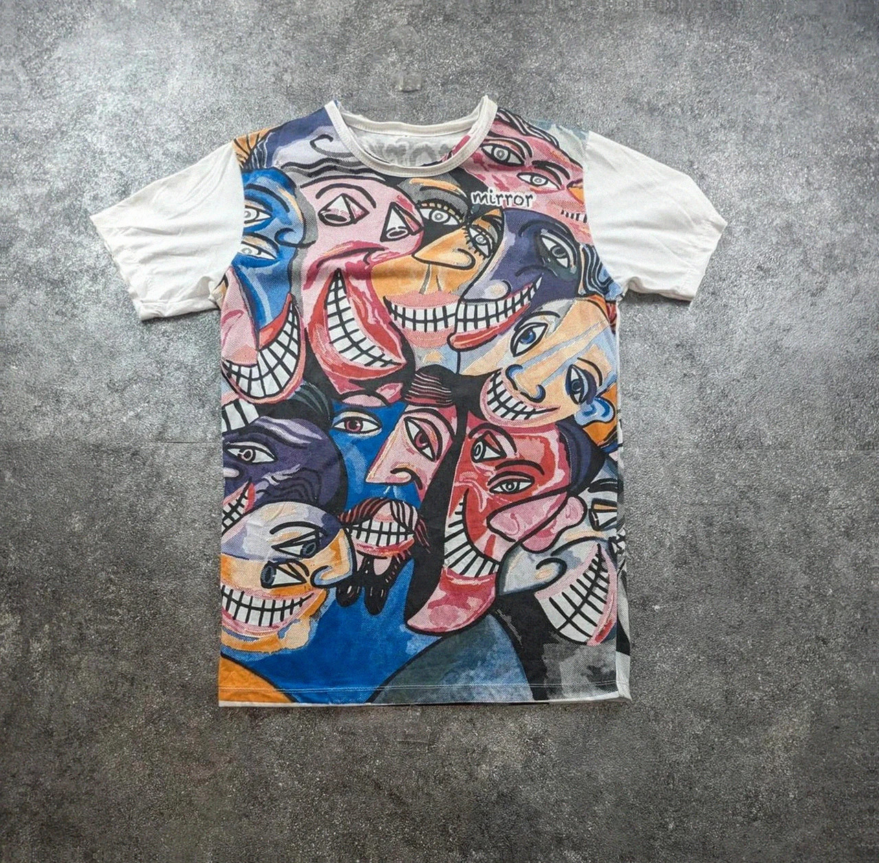 T-shirt mirror art all over print visage abstrait streetwear artistique 🎨🔥taille S/M – Vintage Dressing – taille S 2
