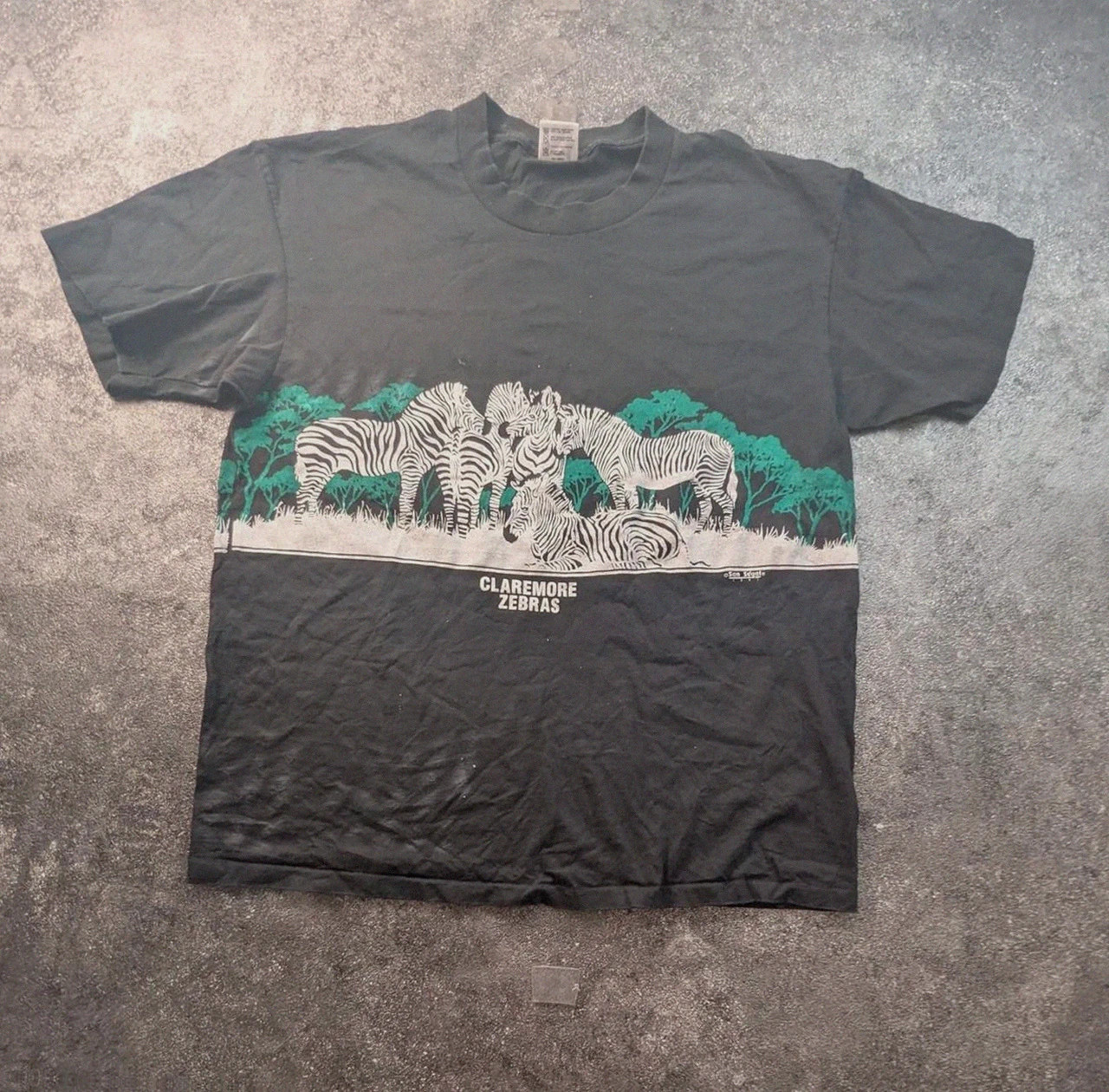 Vintage 1991 San Segal Claremore Zebras T-Shirt Single Stitch Made in Usa Xl – Anvil – taille XL 2