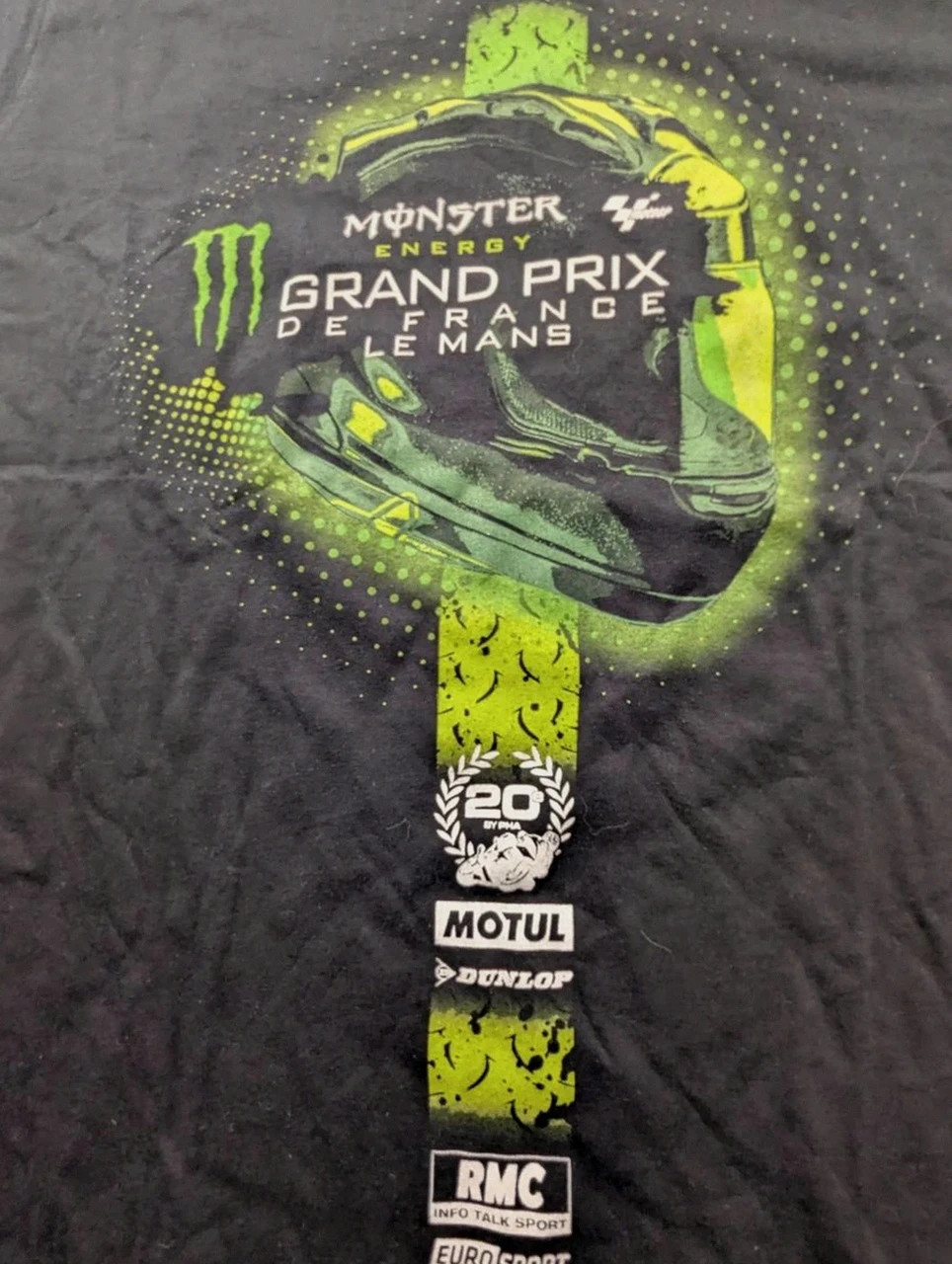 T-shirt Monster Energy Grand Prix de France Le Mans 20 Ans MotoGP Homme Taille S Noir – Gildan – taille S 3