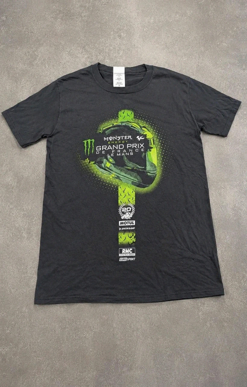 T-shirt Monster Energy Grand Prix de France Le Mans 20 Ans MotoGP Homme Taille S Noir