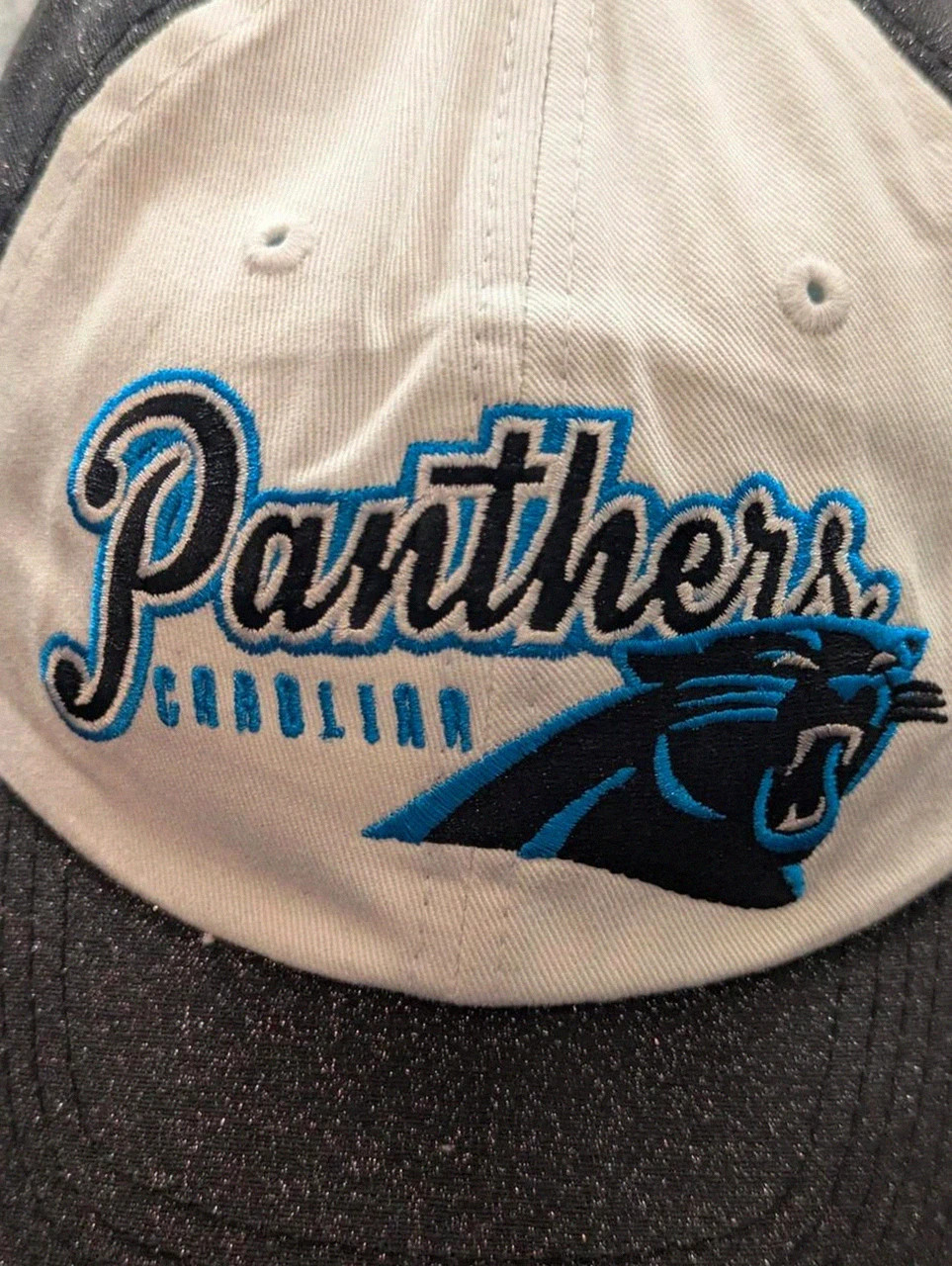 Casquette Carolina Panthers Nfl vintage Us football brodée one size noir blanc pailleté réglable – NFL – taille Taille unique 3