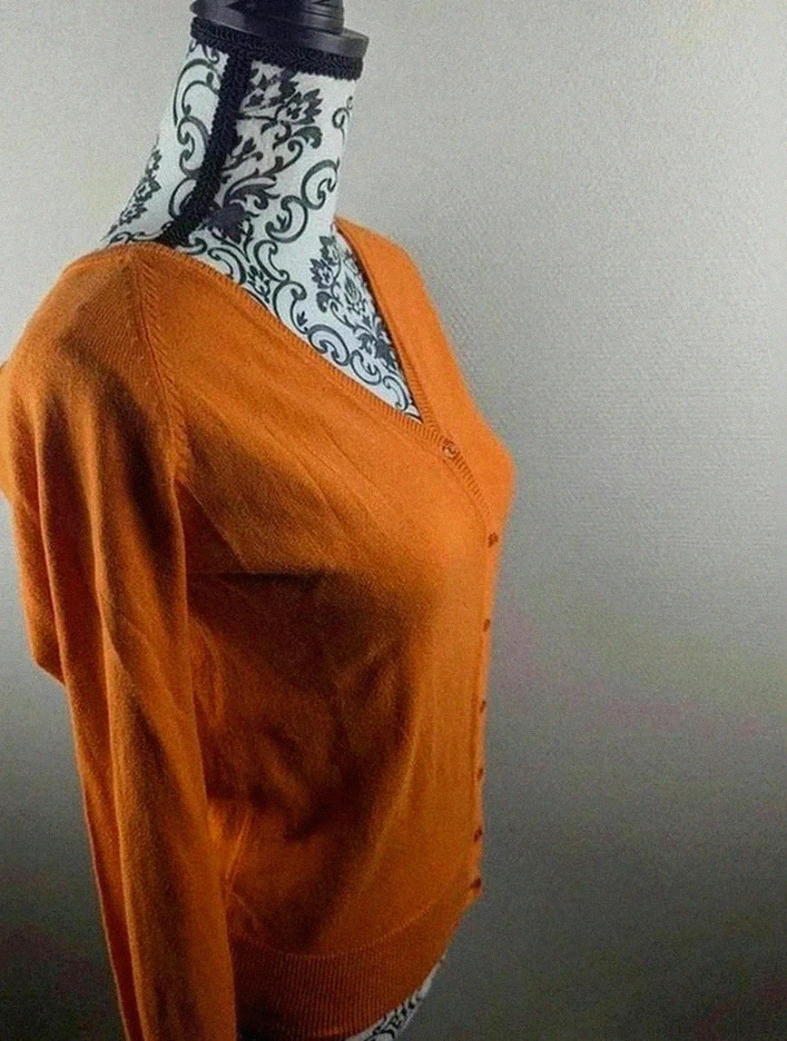 Zara gilet maille fine orange col v – Zara – taille M / 38 / 10 2
