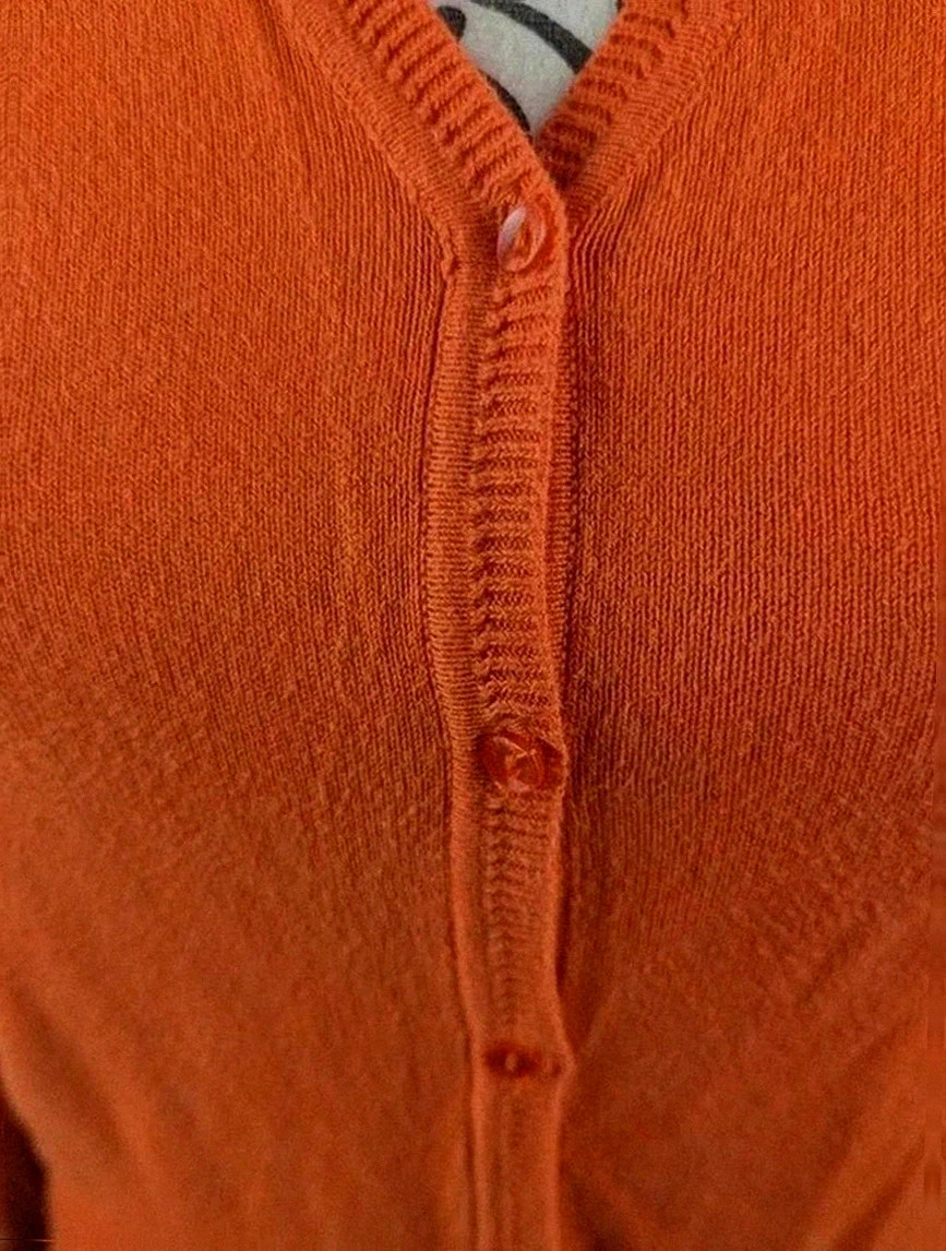 Zara gilet maille fine orange col v – Zara – taille M / 38 / 10 5