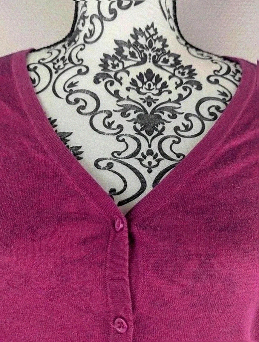 Gilet cardigan fin violet American Vintage 100 % coton fabrication Portugal taille S – American Vintage – taille S / 36 / 8 4