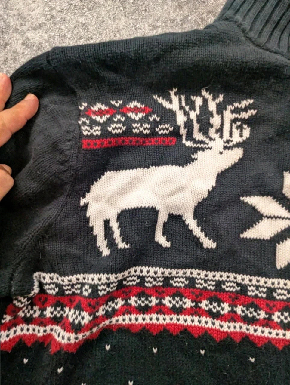 Chaps Pull Fair Isle Noir Rouge Cerfs Nordique 100% Coton Taille L – CHAPS – taille L 4