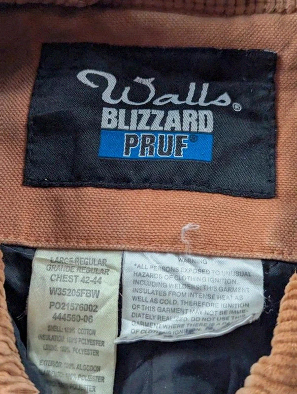 Veste workwear vintage Walls Blizzard Pruf L canvas marron chore jacket doublée – Walls – taille L 4