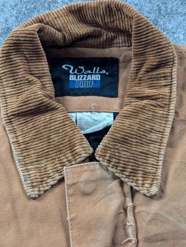Veste workwear vintage Walls Blizzard Pruf L canvas marron chore jacket doublée – Walls – taille L 5