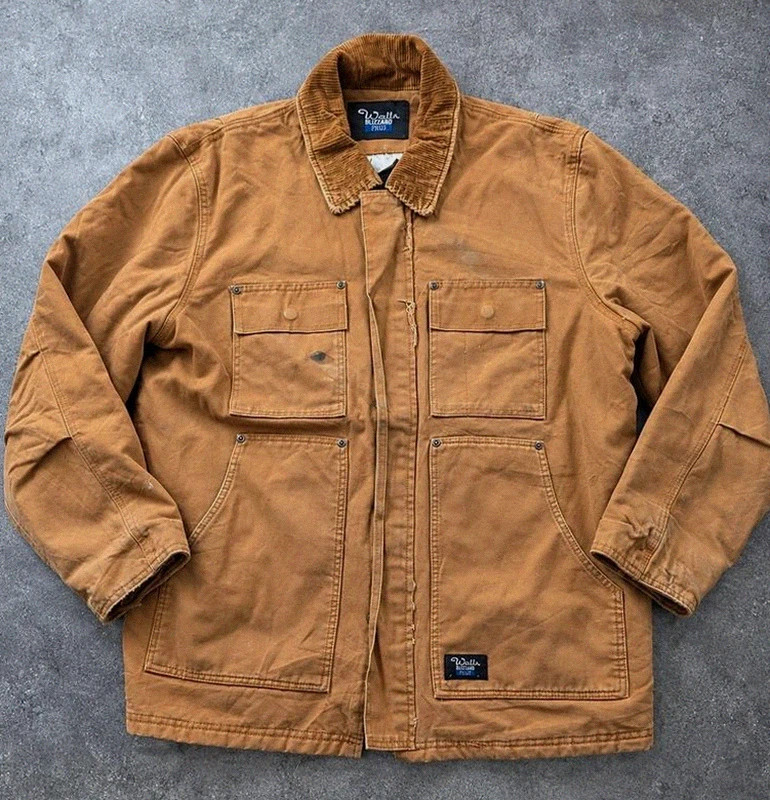 Veste workwear vintage Walls Blizzard Pruf L canvas marron chore jacket doublée