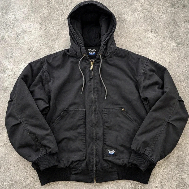 Walls Blizzard Pruf veste workwear 2XL noire style Active Jacket canvas capuche