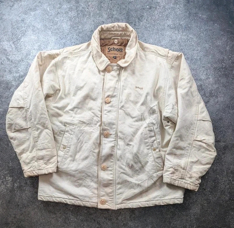 Schott NYC veste workwear vintage XXL canvas Hollofil II patinée utility jacket – Schott – taille XXL 2