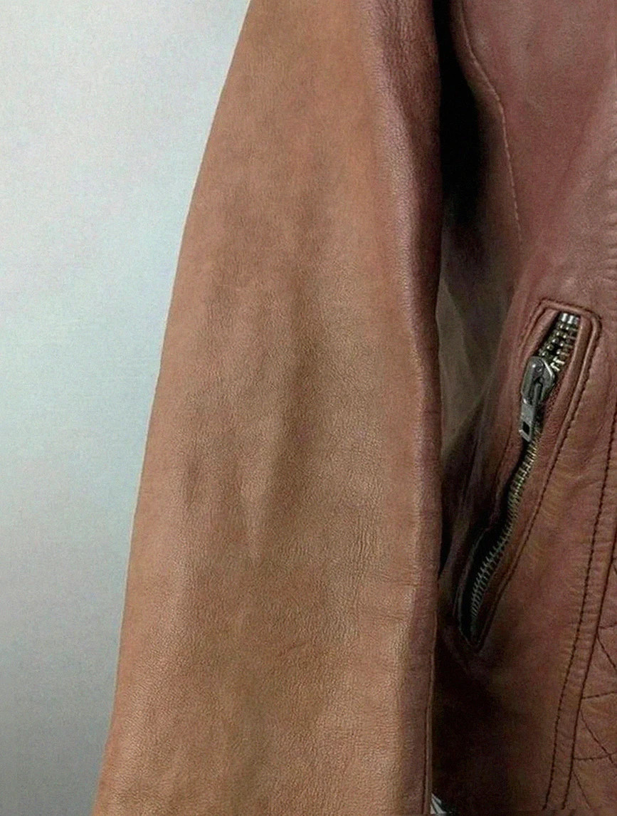 Perfecto biker en cuir d'agneau Maje bordeaux patiné taille 36, style rock chic intemporel – Maje – taille XS / 34 / 6 5