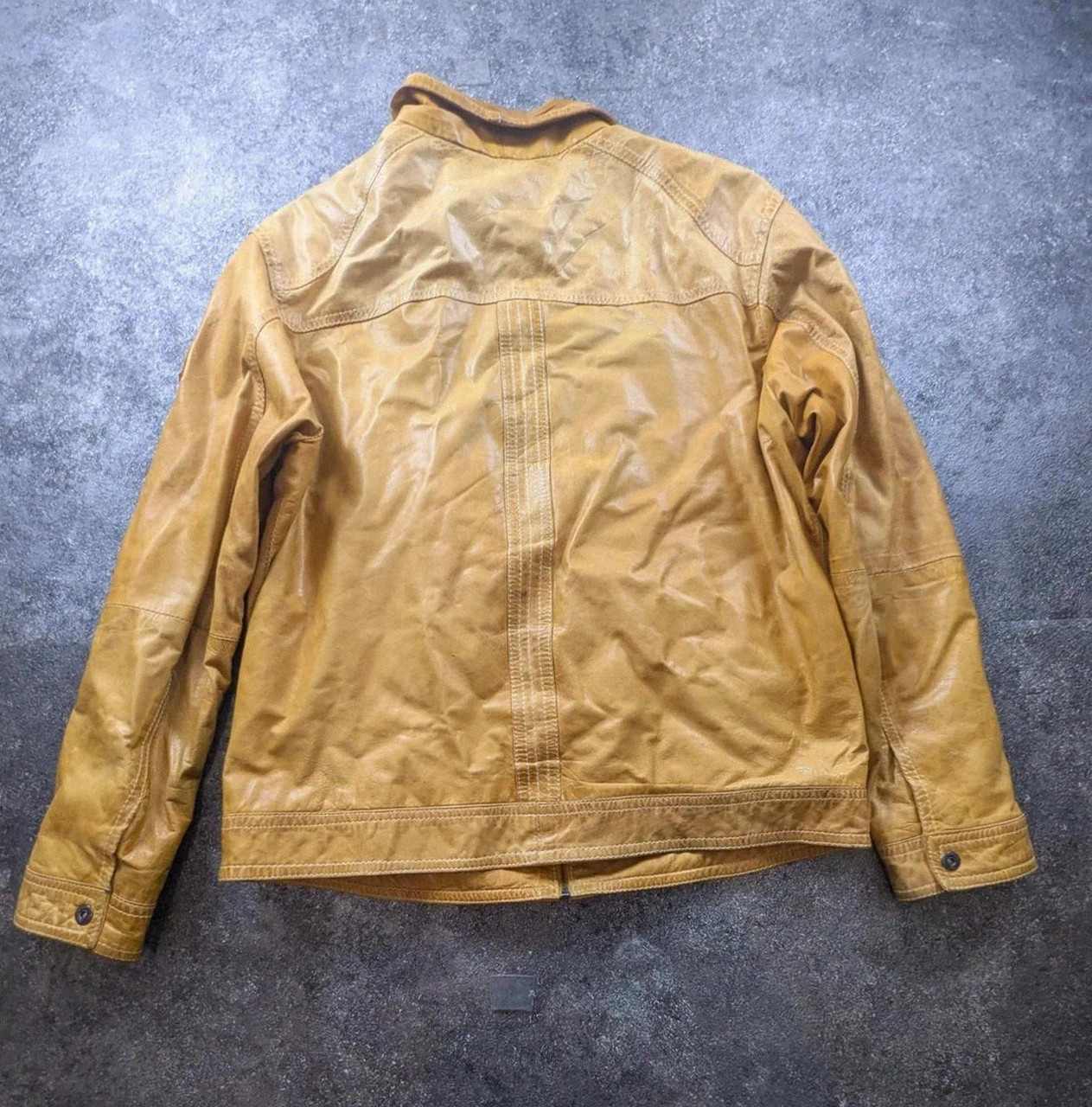 Emilio Adani veste cuir d’agneau Lamb Nappa T56 Xxl cognac biker moto vintage – Emilio Adani – taille XXL 3