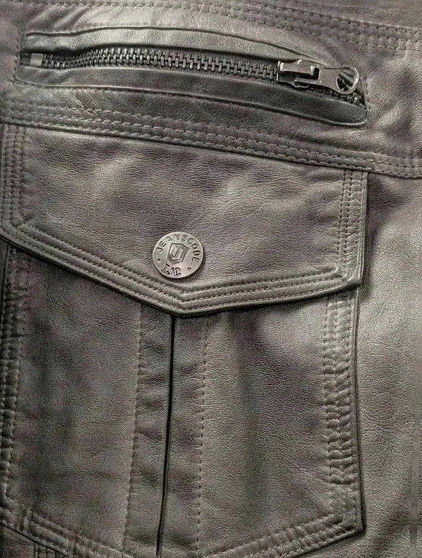 Blouson Indigo style biker en similicuir gris capuche amovible Xxl vintage look streetwear urbain – Indigo – taille XXL 4