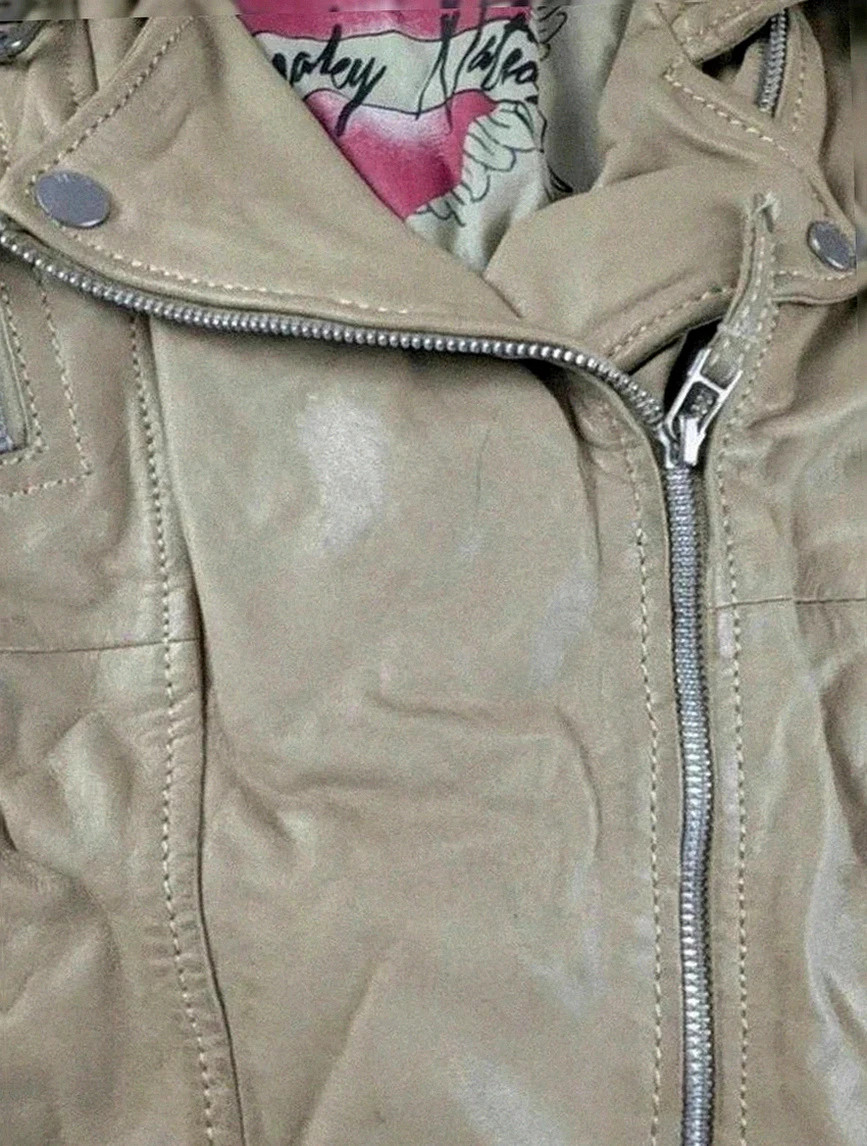 perfecto femme Freaky Nation cuir beige style motard S/M – Freaky Nation – taille S / 36 / 8 4